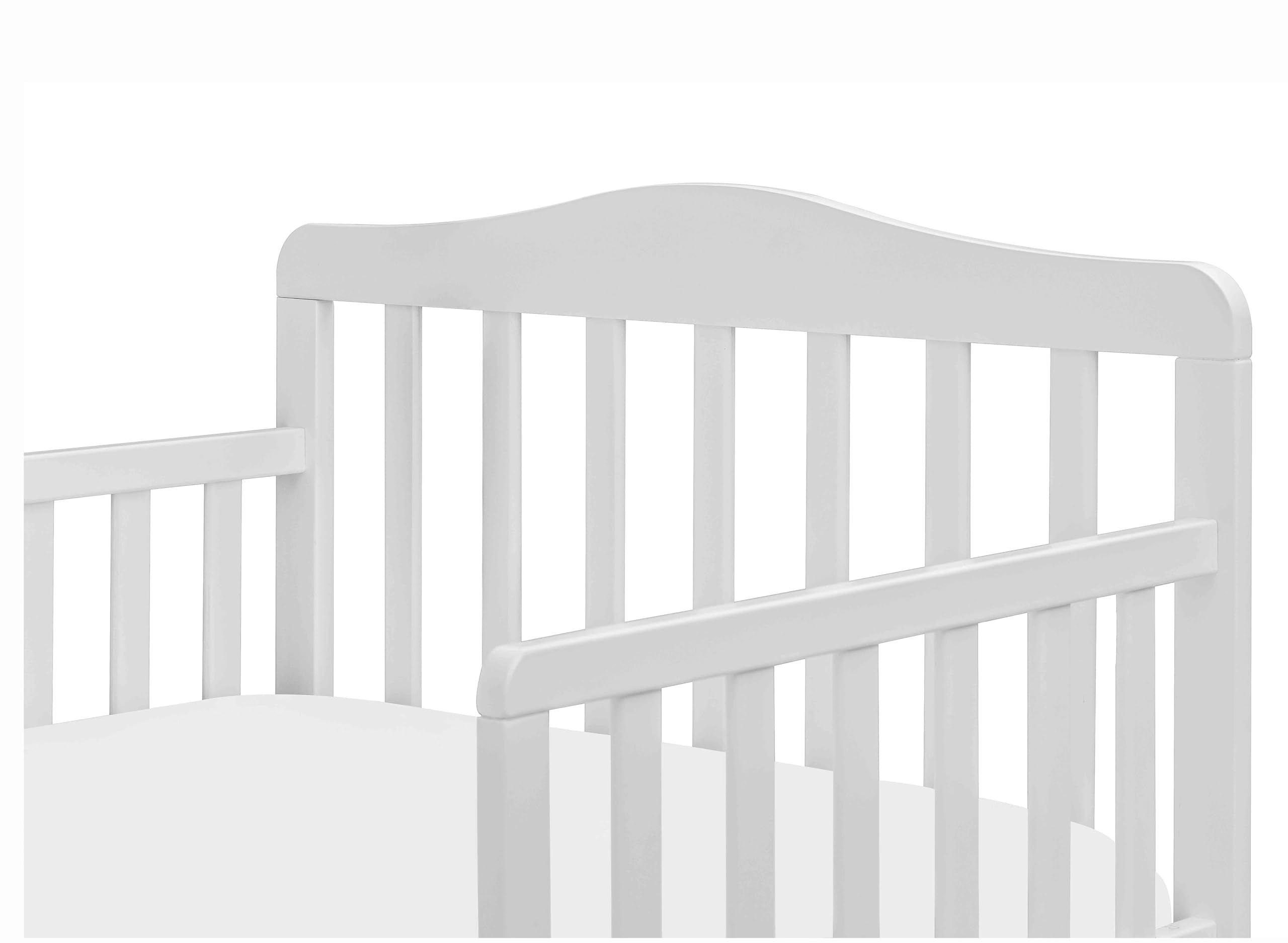 Lennox Toddler Bed for Kids - Florence White Wooden Crib - Safe & Stylish Transition Bed for Boys & Girls - Perfect for Nursery, Daycare & First Big Kid Bed