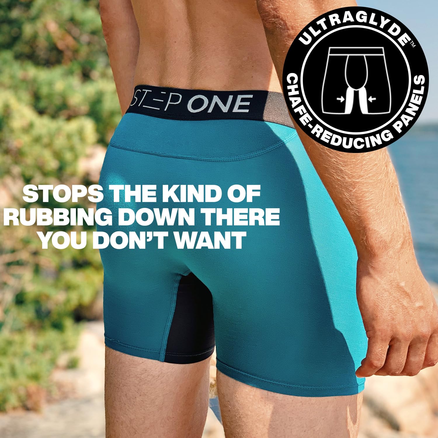 STEP ONE Men's Underwear Boxer Briefs 5-Pack - Moisture-Wicking, 3D Pouch Support, No Ride Up - Black Men's Boxer Briefs for Workout, Sports & Everyday Comfort