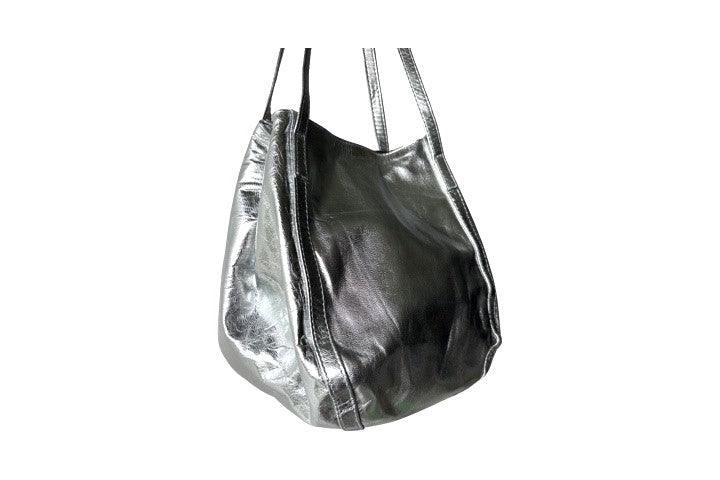 Stylish Metallic Silver Papaya Bag - Trendy Crossbody Purse for Women, Perfect for Parties, Travel & Everyday Use