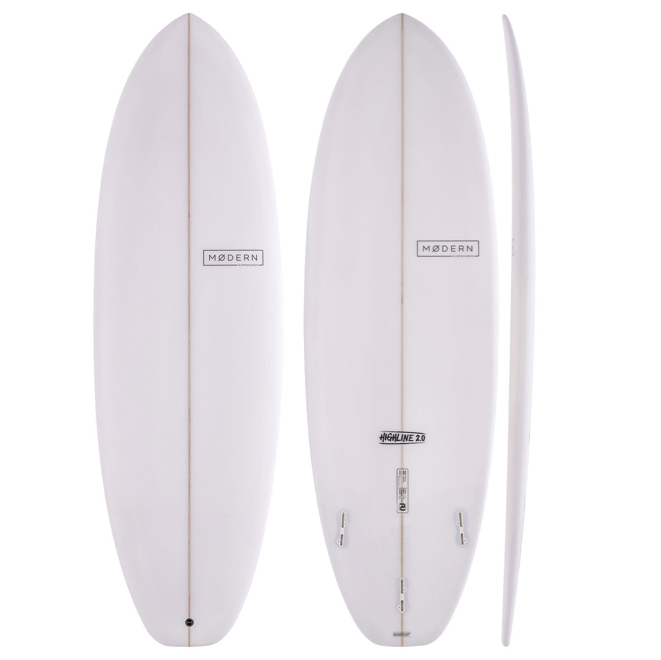 Modern Highline 2.0 6'9 PU Clear Surfboard - Premium Performance Longboard for All Skill Levels | Perfect for Wave Riding, Cruising & Beach Fun