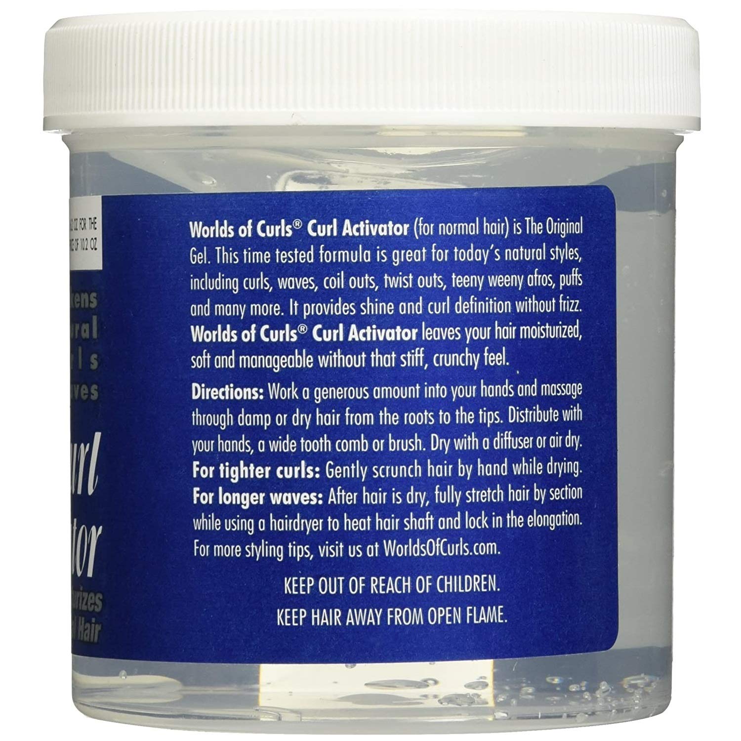 Worlds Of Curls Curl Activator Gel for Natural Hair - 16.2 Oz Hydrating Styling Gel for Defined Curls & Frizz Control - Perfect for Daily Curly Hair Care & Styling