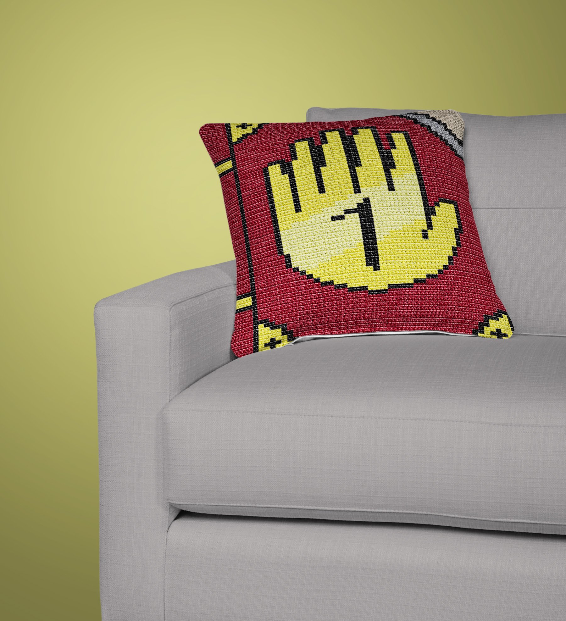 Gravity Falls Journal 1 Crochet Decorative Pillow - Soft Handmade Home Decor for Living Room, Bedroom, or Gift - Perfect for Disney Fans and Adventure Lovers