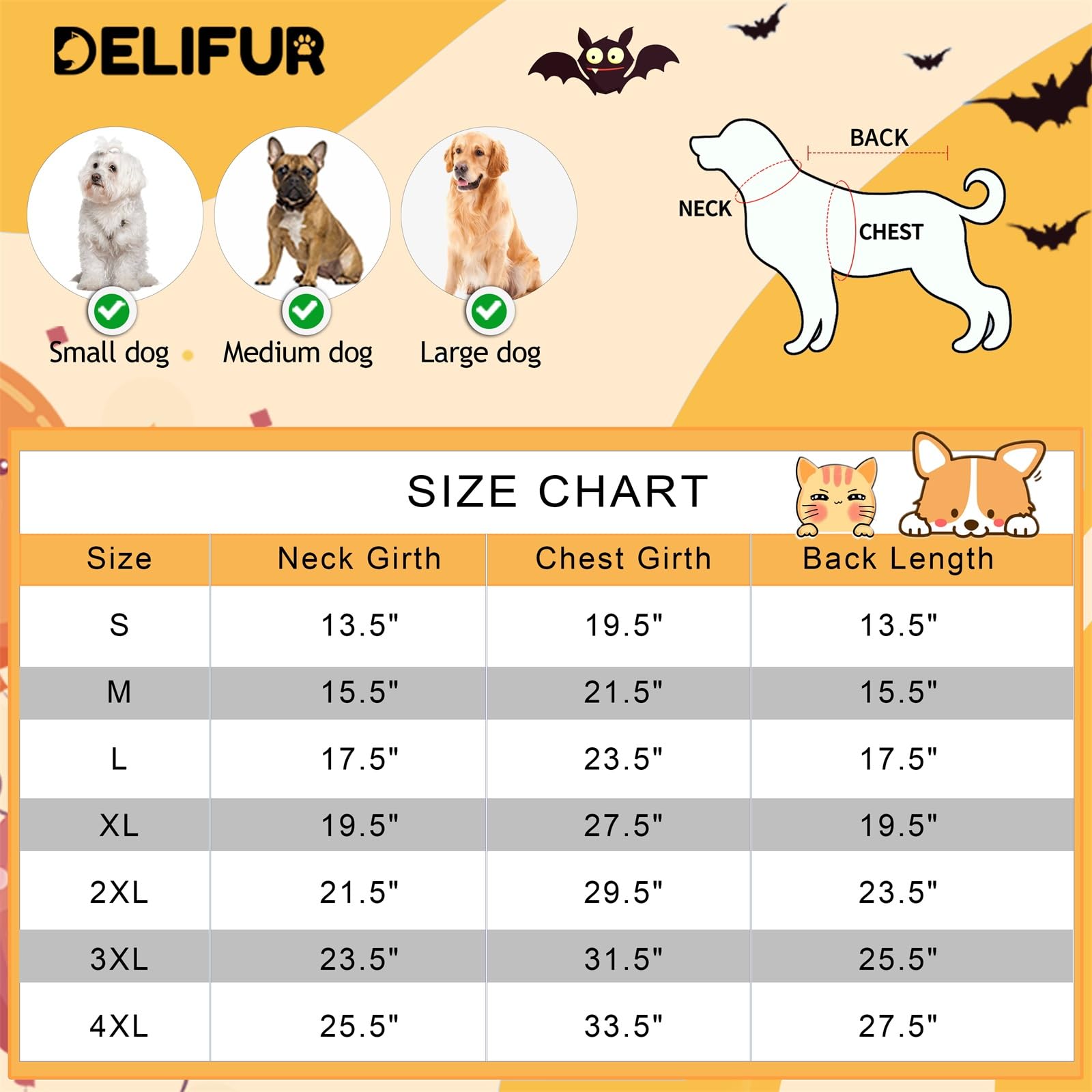 DELIFUR Dog Tiger Costume - Funny Hooded Halloween & Cosplay Outfit for Small Medium Dogs | Pet Costume for Special Events, Parties & Photo Props (Yellow, Small) | Perfect for Halloween, Christmas Dress-Up & Pet Photography