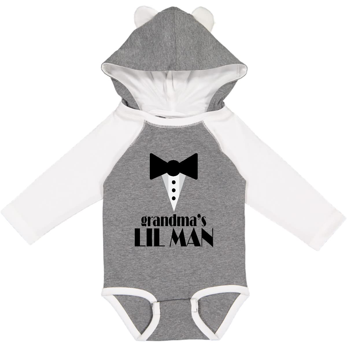 Inktastic Grandma's Lil Man Long Sleeve Baby Bodysuit - Soft Cotton Creeper for Newborn Boys, Perfect for Family Photos & Special Occasions