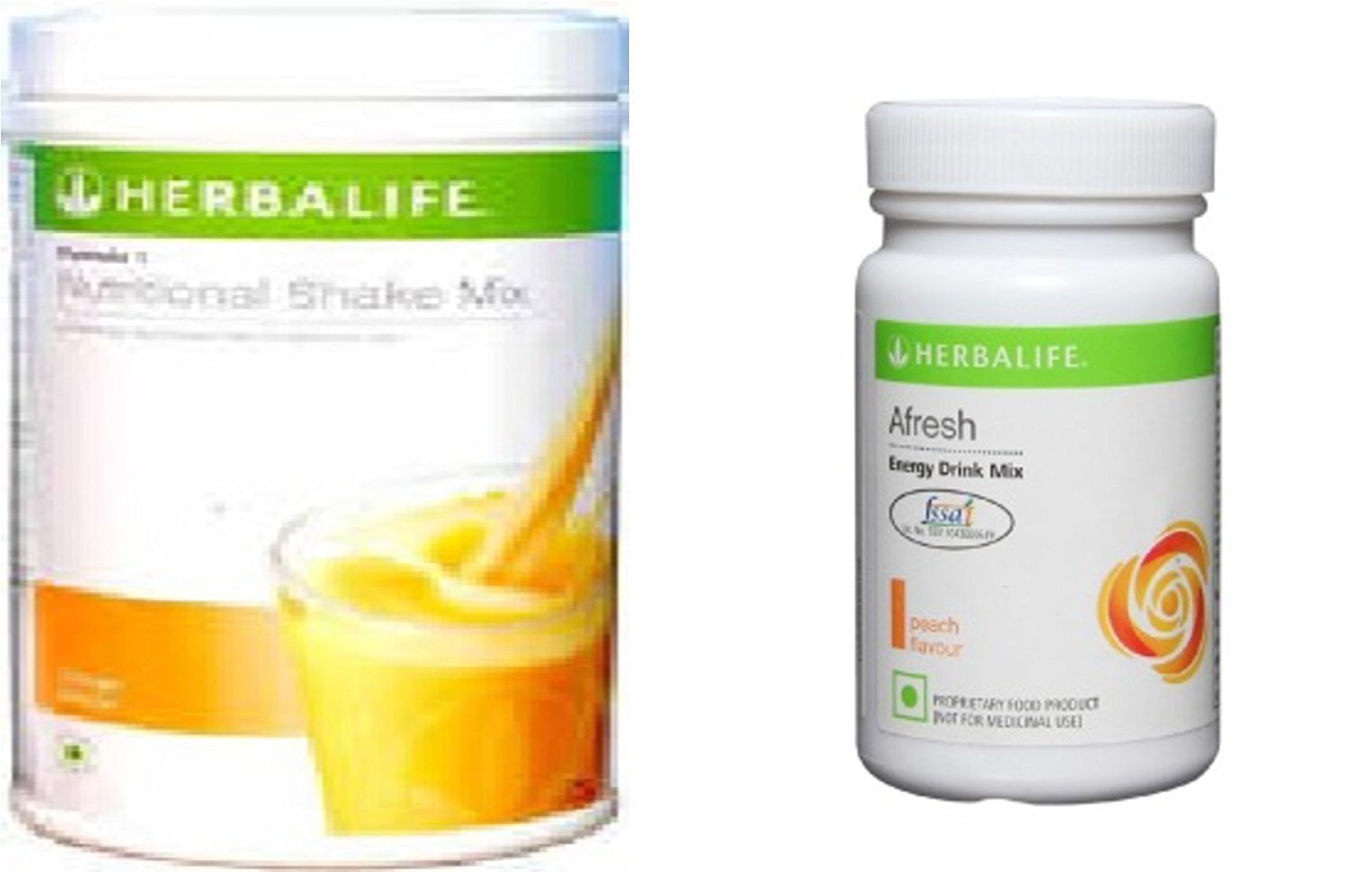 Herbalife Weight Loss Shake Bundle - Formula 1 Mango Protein Powder + Afresh Peach Energy Drink | Meal Replacement & Healthy Lifestyle Support for Weight Management