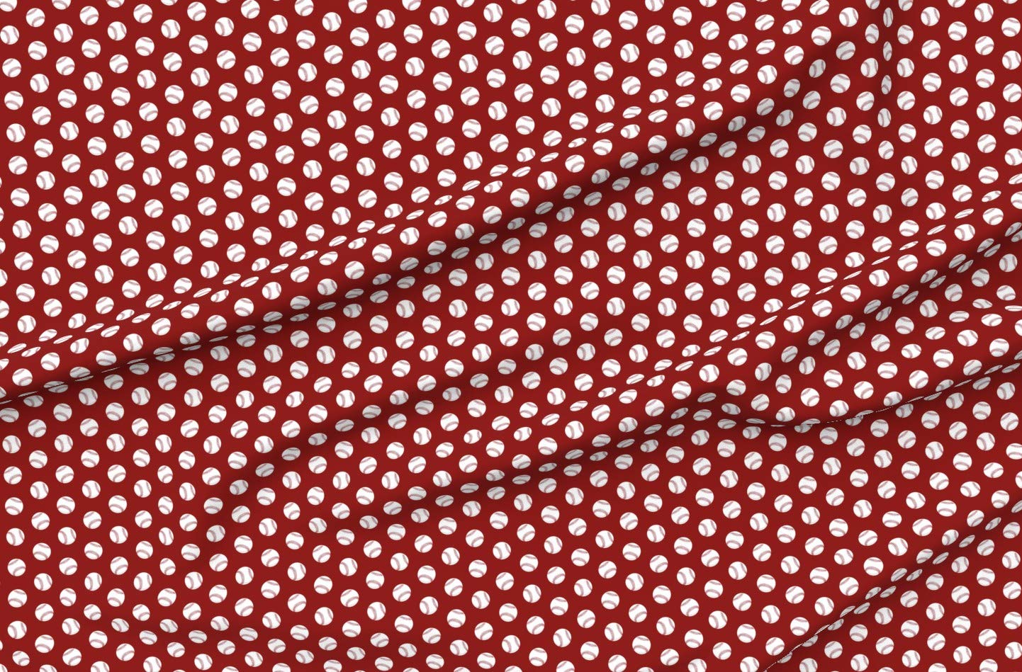 Baseball Themed Dark Red Printed Cotton Fabric by Spoonflower - Fat Quarter for Sewing, Quilting, Apparel & Crafts | Perfect for Sports Decor, DIY Projects & Spring-Themed Creations