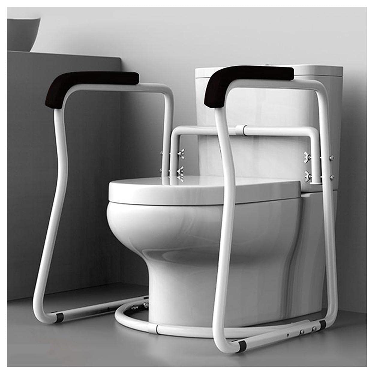 HYQW Adjustable Mobile Toilet Stand Assist Frame - Non-Slip Safety Device for Elderly Bathroom Support | Portable Toilet Aid for Seniors & Disabled | Ideal for Home Care, Hospital Use & Travel