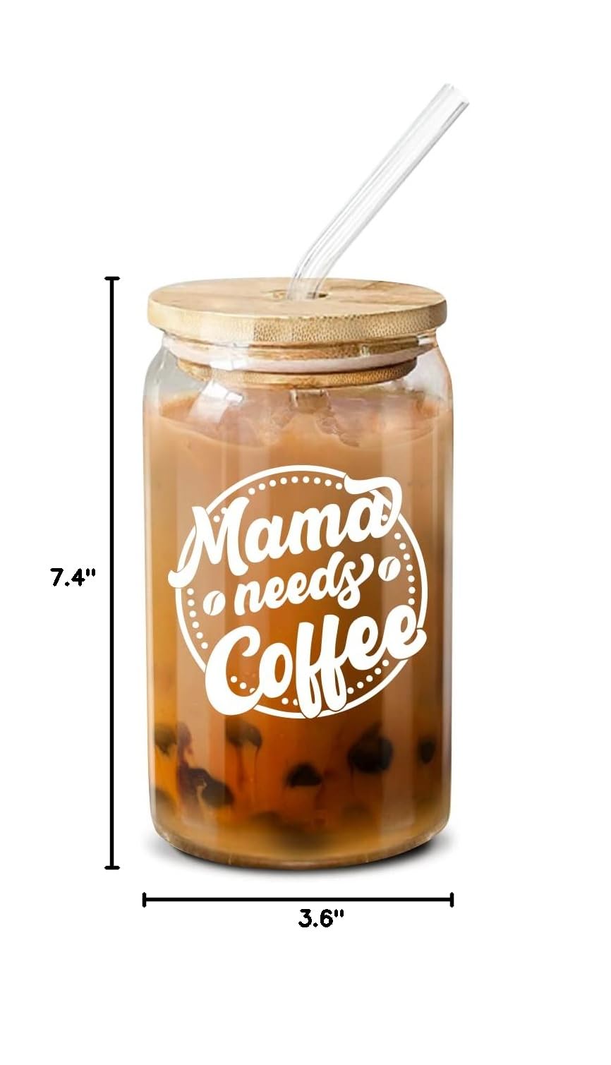 Unique Mother's Day & Birthday Gifts for Mom - 16oz Coffee Glass Mug - Thoughtful Present Ideas for New Moms, Wives, Mothers-to-Be from Daughter, Son or Husband - Perfect for Coffee, Tea & Hot Drinks at Home or Office