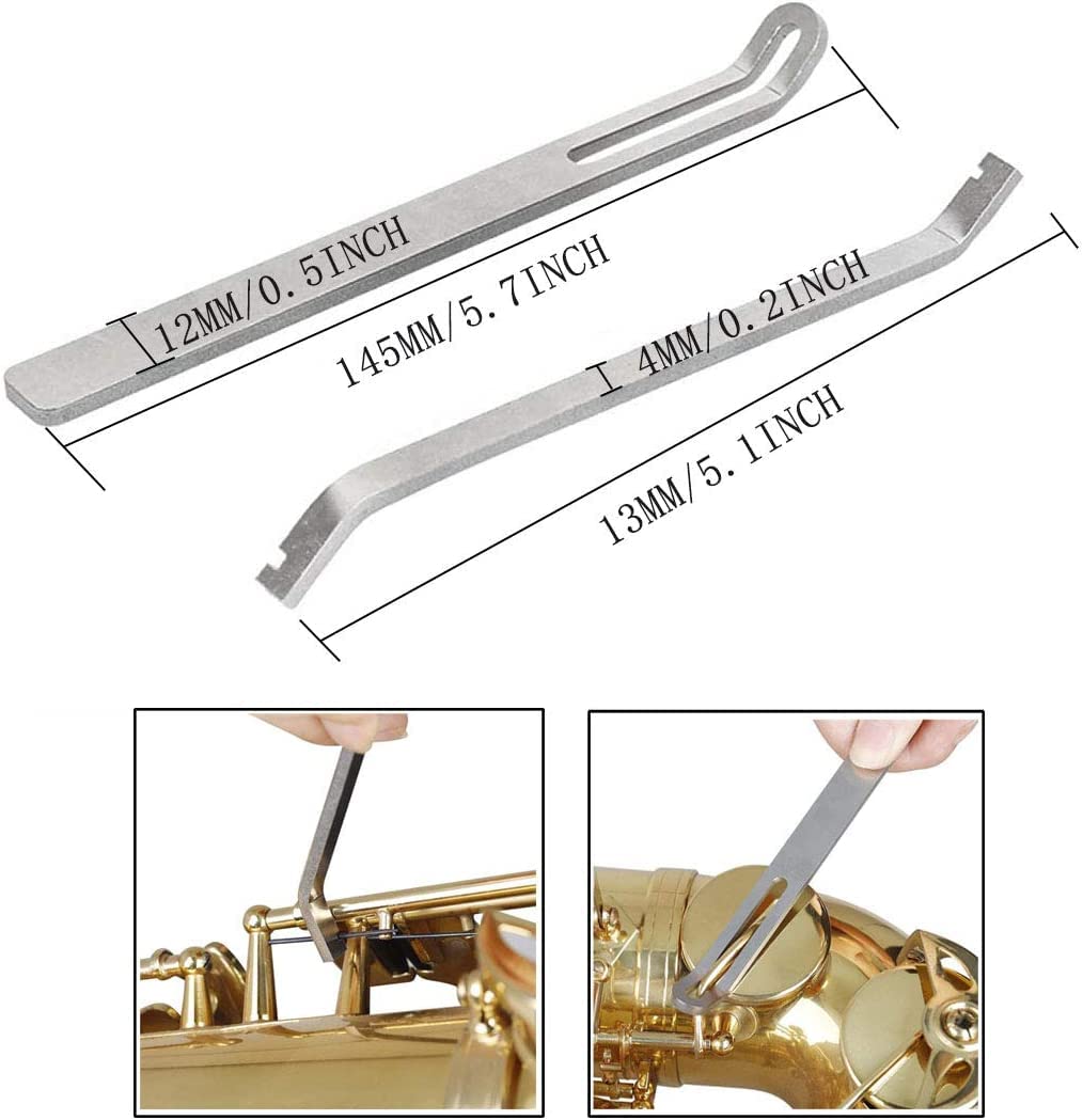 Professional Saxophone Repair Kit - 24PCS Sax Maintenance Tools with Carry Bag, LED Leak Light, Key Adjuster & Pliers for Saxophone Players & Technicians | Perfect for Home, Studio & Stage Repairs
