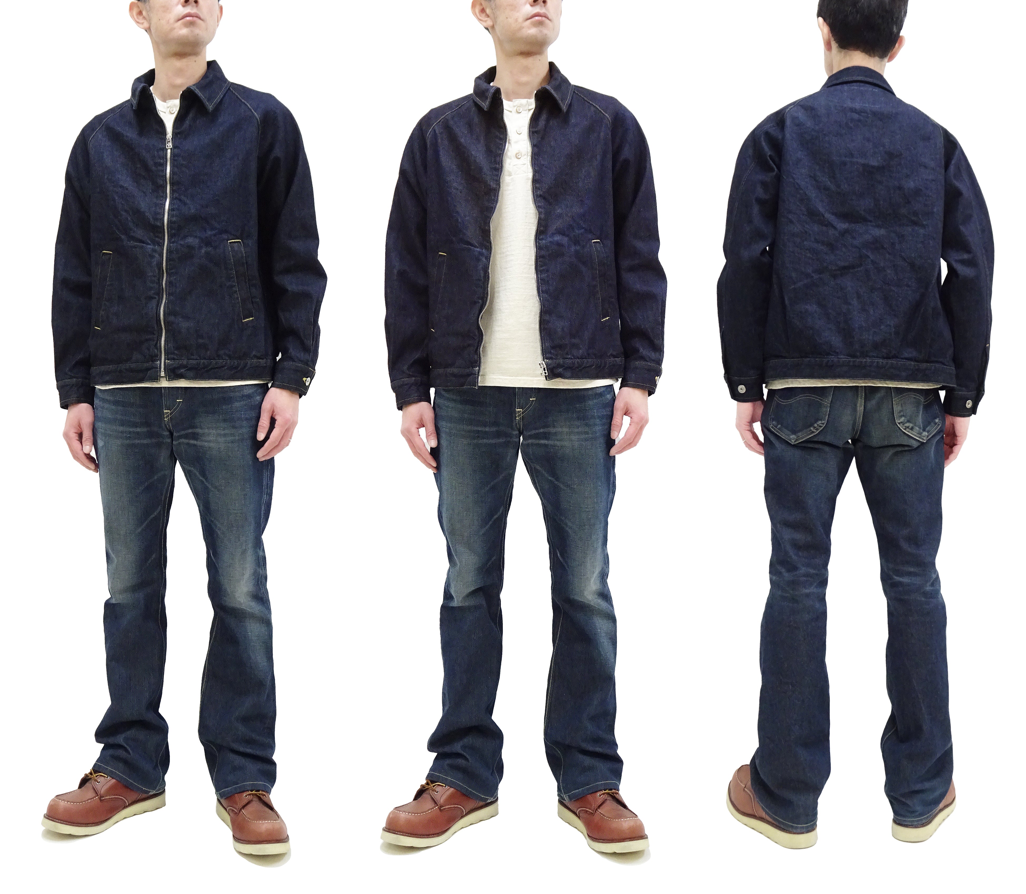 Japan Blue Jeans Denim Jacket JBOT1342 - Men's Lightweight Zip Front Jean Jacket in Indigo | Casual Streetwear & Layering Essential for Everyday Outfits