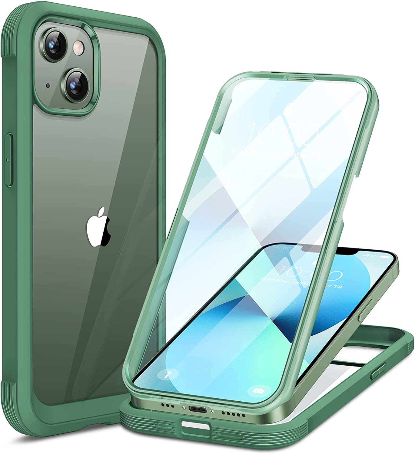 Premium iPhone 13 Mini Case 5.4 Inch - Ultra Thin Full Body Tempered Glass Clear Protective Cover with Shock Absorption (Black) | Perfect for Everyday Use, Travel & Outdoor Activities