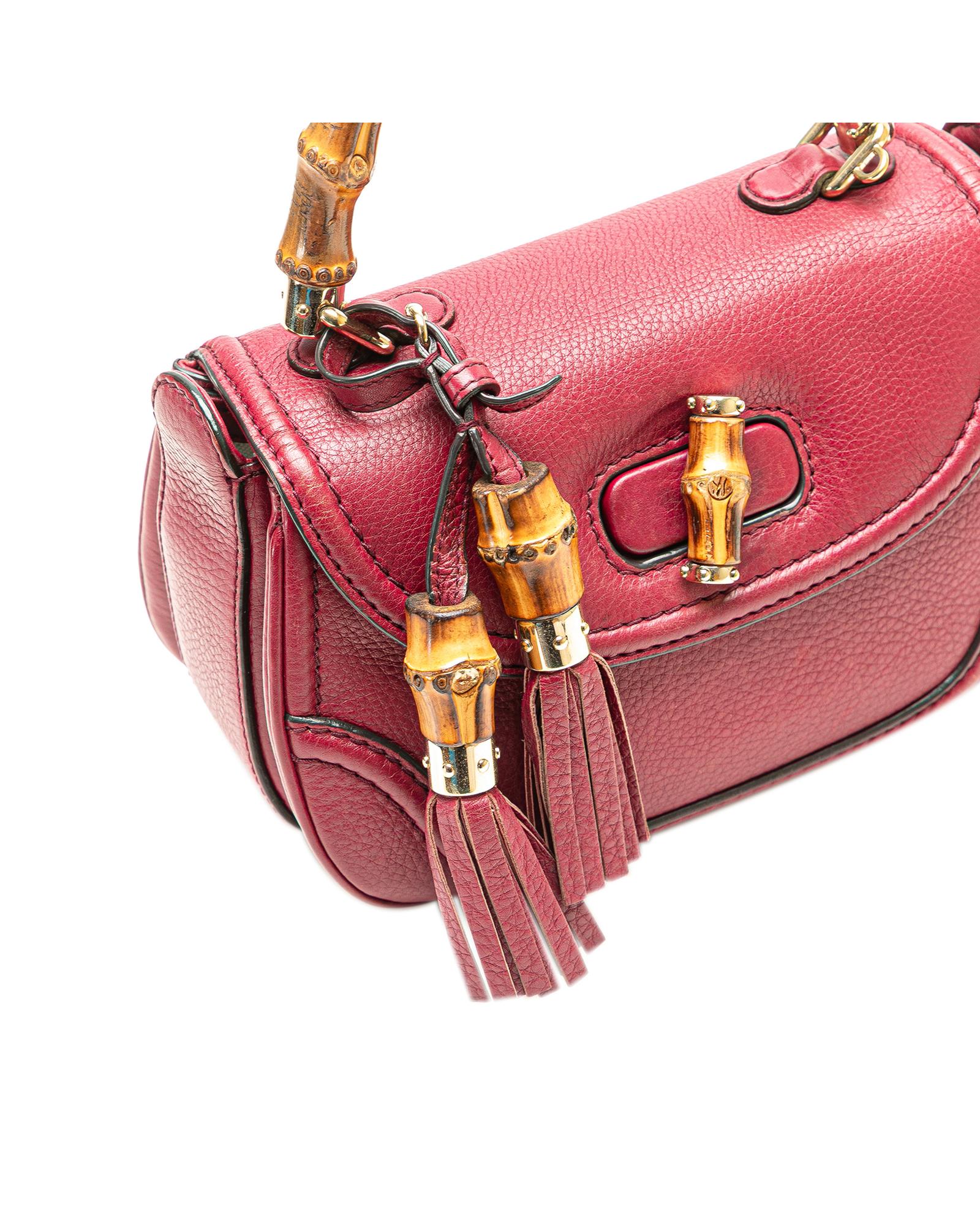 Stylish Bamboo Small Leather Shoulder Bag for Women - Crossbody Purse with Adjustable Strap - Perfect for Travel, Shopping & Everyday Use