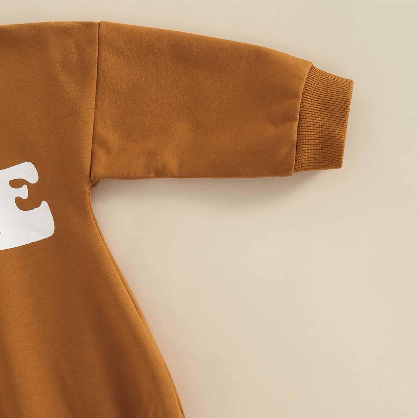 Baby Girl & Boy Long Sleeve Crewneck Romper - Cute Letter Print Sweatshirt Outfit for Newborns | Fall Winter Infant Clothes for Playdates & Family Photos