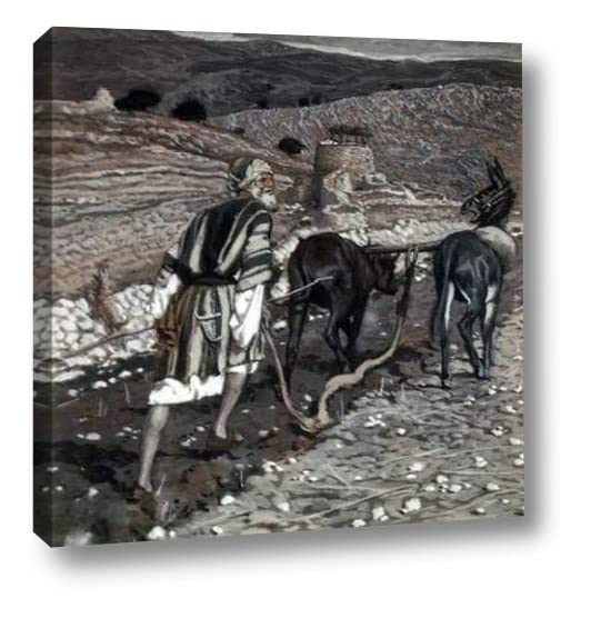 James Tissot Man at The Plough 16x16 Inch Canvas Art Print - Gallery Wrapped Wall Decor - Ready to Hang - Perfect for Living Room, Bedroom & Office