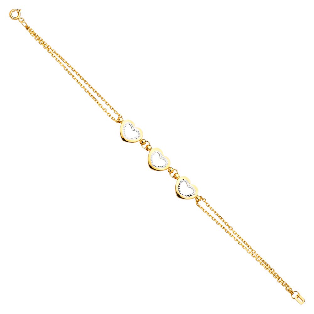 14K Yellow Gold Light Cubic Zirconia Chain Bracelet - 7+1 Inch Adjustable | Elegant Gold Bracelet for Women & Men | Solid 14K Real Gold Jewelry | Perfect Birthday & Valentine's Day Gift | 3.2g Weight | Comes with Luxury Gift Box | Ideal for Weddings, Anniversaries & Special Occasions