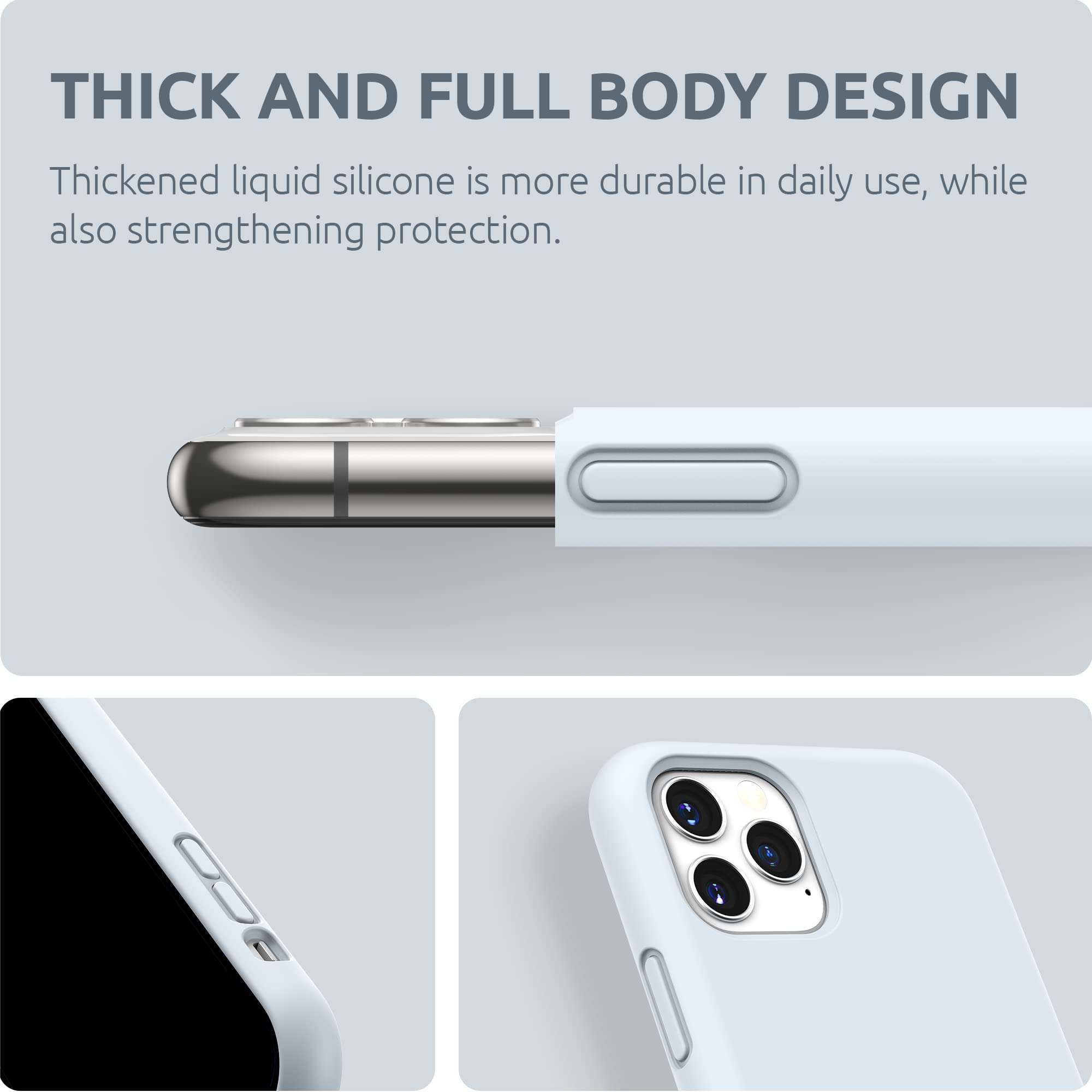 SURPHY iPhone 11 Pro Max Case 6.5 Inch - Premium Thickened Liquid Silicone Protective Cover with Soft Microfiber Lining (Sky Blue) - Shockproof & Scratch Resistant Phone Case for iPhone 11 Pro Max 2019 Model | Perfect for Daily Use, Travel & Outdoor Activities