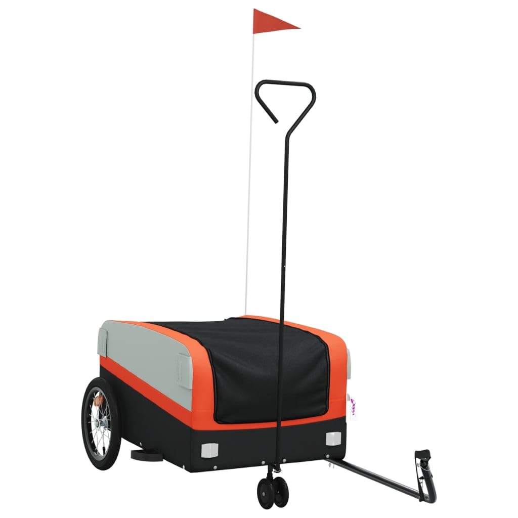 Heavy Duty Black and Red Bike Cargo Trailer - 99.2 lb Capacity, 53.9