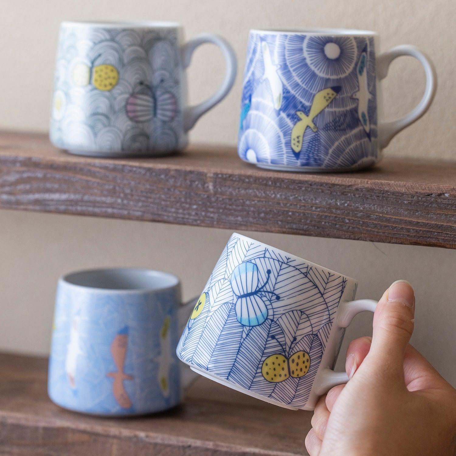 Harekutani Porcelain Seagull Coffee Mug - Elegant Ceramic Tea Cup with Seagull Design, Perfect for Home, Office & Gifts | Dishwasher & Microwave Safe