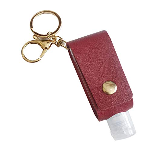Portable Squeeze Bottle - 30ml Leakproof Plastic Travel Bottle with Leather Keychain Holder | Toiletry Containers for Shampoo, Lotion & Soap | Perfect for Gym, Travel & Camping Essentials