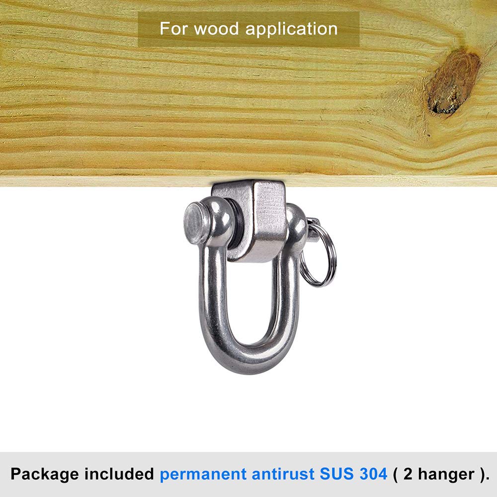 SELEWARE 2 Pack Heavy Duty Stainless Steel Swing Hangers - Universal Swing Set Hooks for Porch Swings, Hammock Chairs, Heavy Bags, Yoga Silk & Gymnastics Rings - Perfect for Backyard, Gym & Outdoor Activities