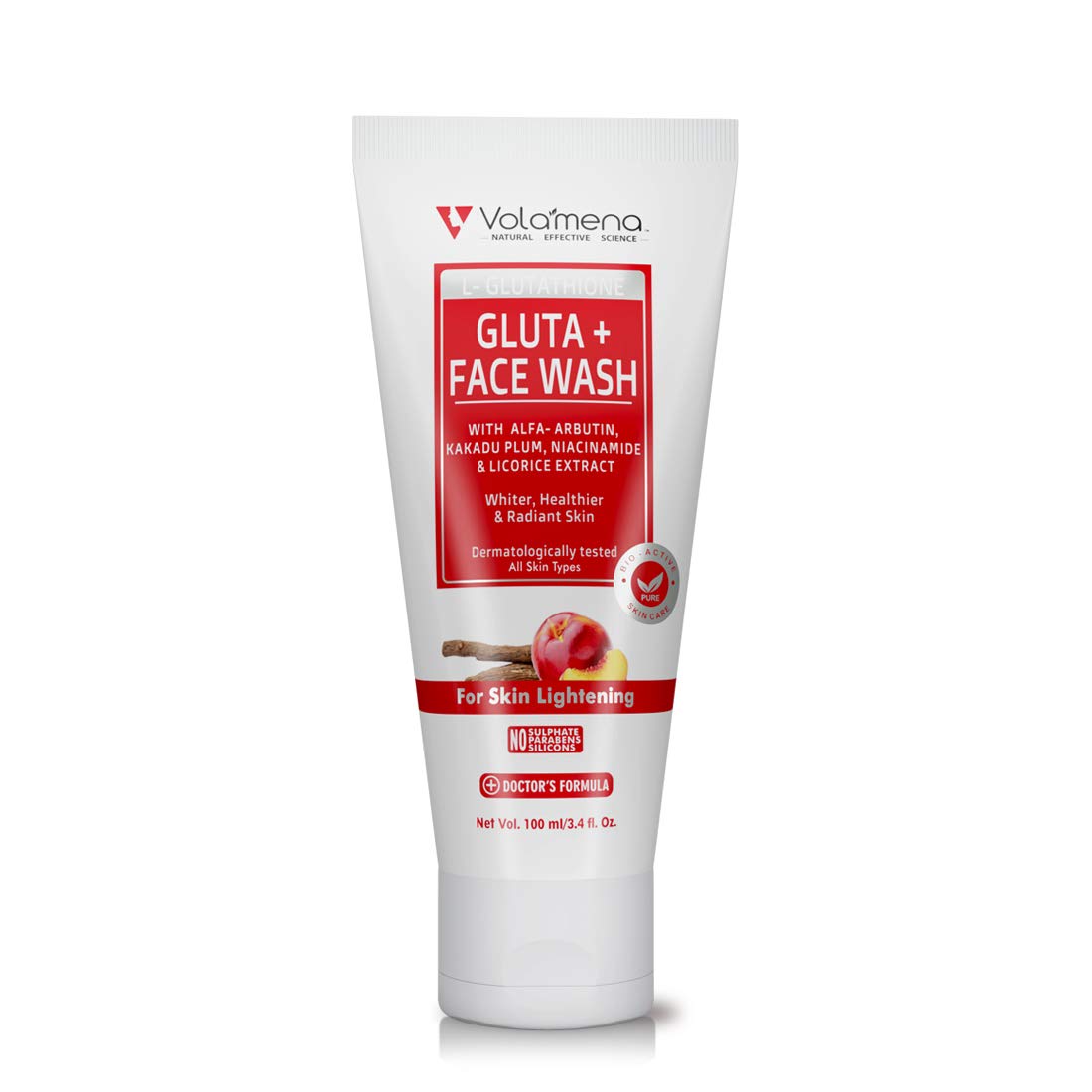 Volamena L-Glutathione Face Wash for Brightening & Glow - 100ml Daily Cleanser for Radiant Skin | Men & Women | Perfect for Morning & Night Skincare Routine
