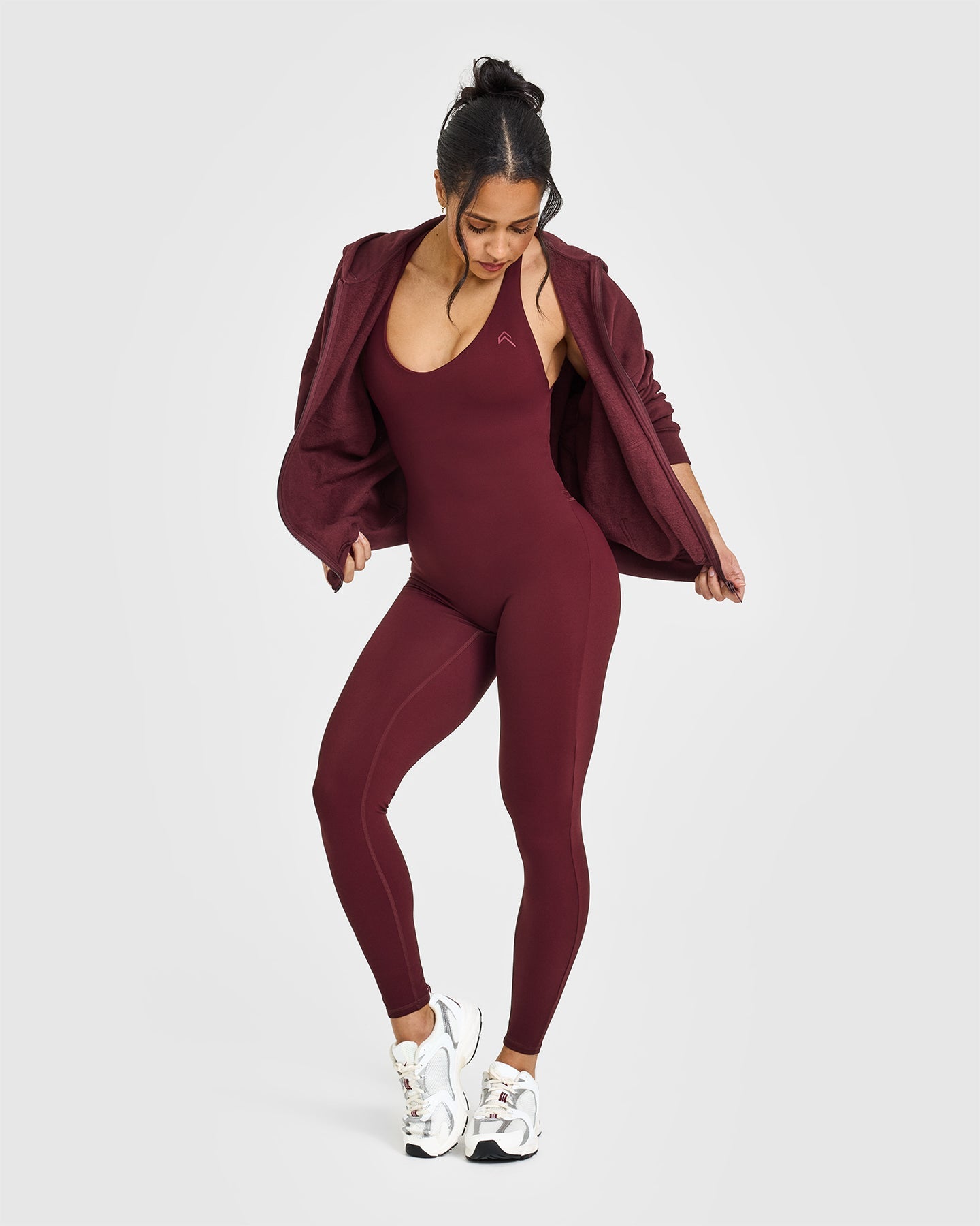 Unified Scoop Back All-in-One Long Dress in Rosewood - Perfect for Weddings, Parties & Special Occasions