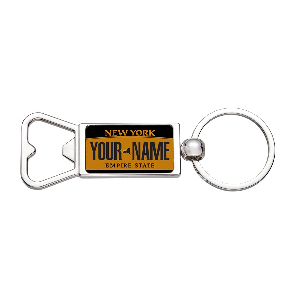 Personalized American License Plate Bottle Opener Keychains - Custom Name Travel Souvenirs for Gifts, Parties, and Outdoor Adventures