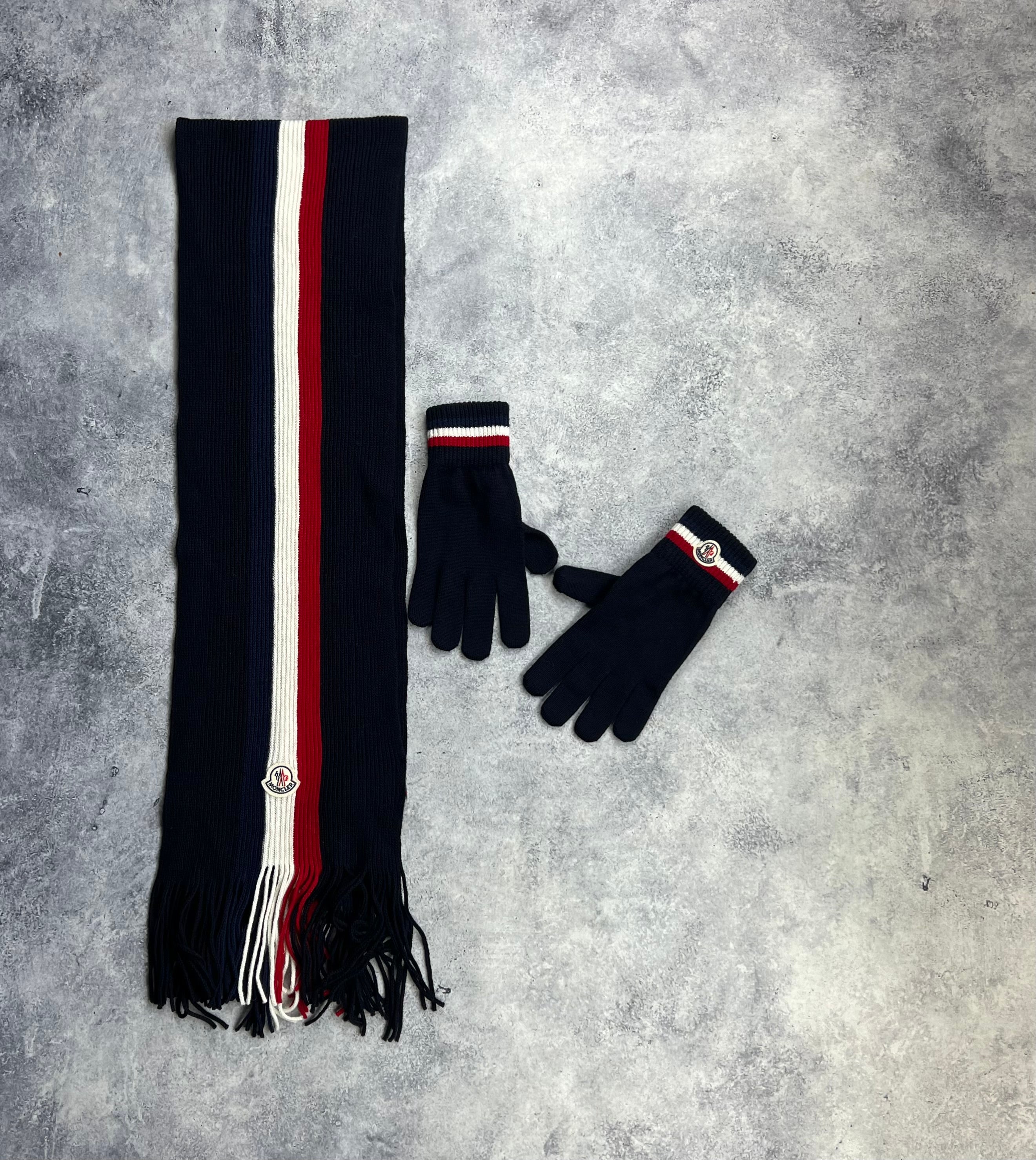 Moncler Wool Scarf and Gloves Set for Women & Men - Winter Warm Accessories for Skiing, Snowboarding & Outdoor Activities