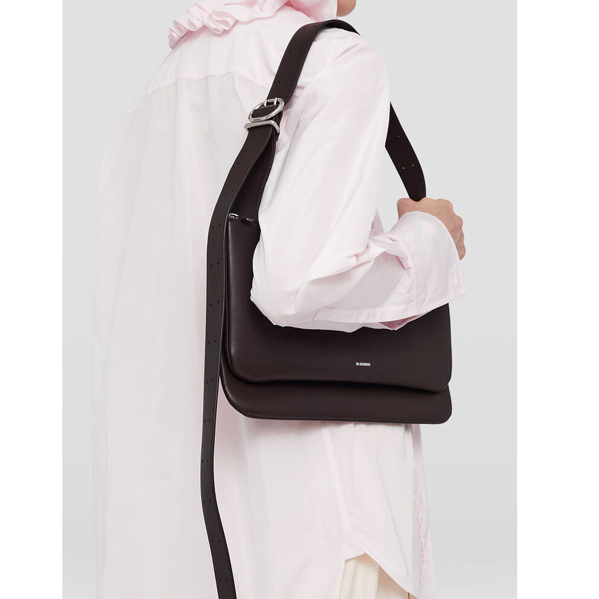 Ombra East West Espresso Leather Crossbody Bag - Stylish & Compact for Everyday Use, Travel, and Work