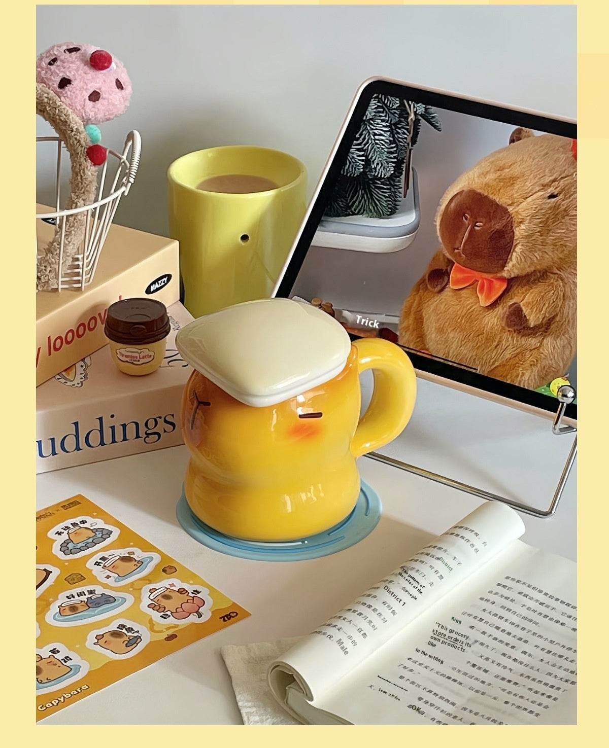 Handmade Ceramic Capybara Coffee Mug - Cute Animal-Themed Tea Cup for Hot & Cold Drinks - Perfect Gift for Animal Lovers, Home & Office Use