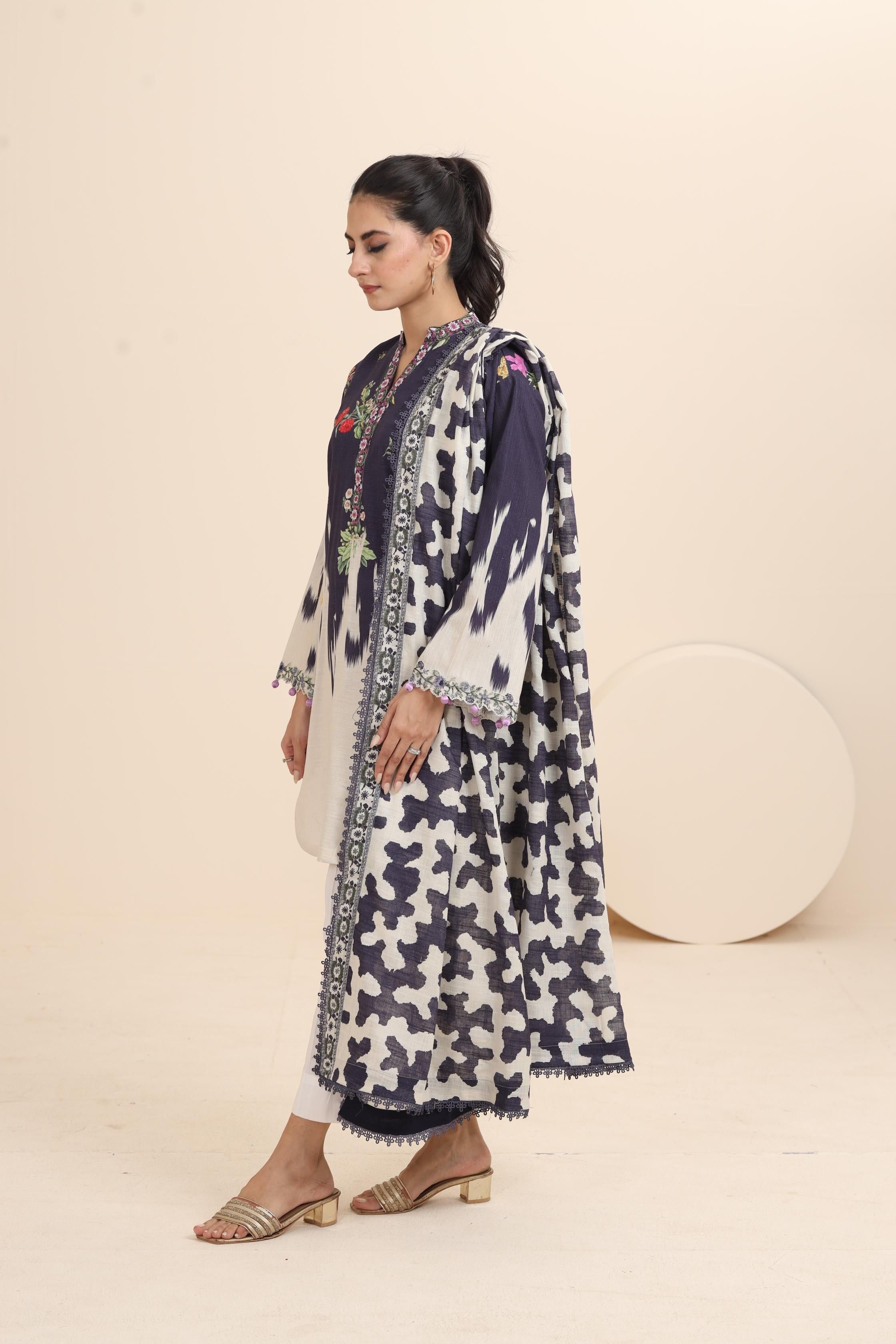 Sana Safinaz Mahay Stitched Embroidered Lawn Suit - Premium Pakistani Formal Wear for Women | Perfect for Weddings, Parties & Special Occasions