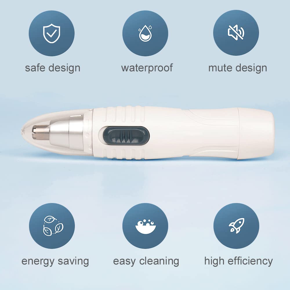 Electric Nose Hair Trimmer for Men - Dual Blade Clipper & Razor Shaver - Painless Hair Removal Epilator - Eco-Friendly Design - Perfect for Travel, Grooming, and Personal Care