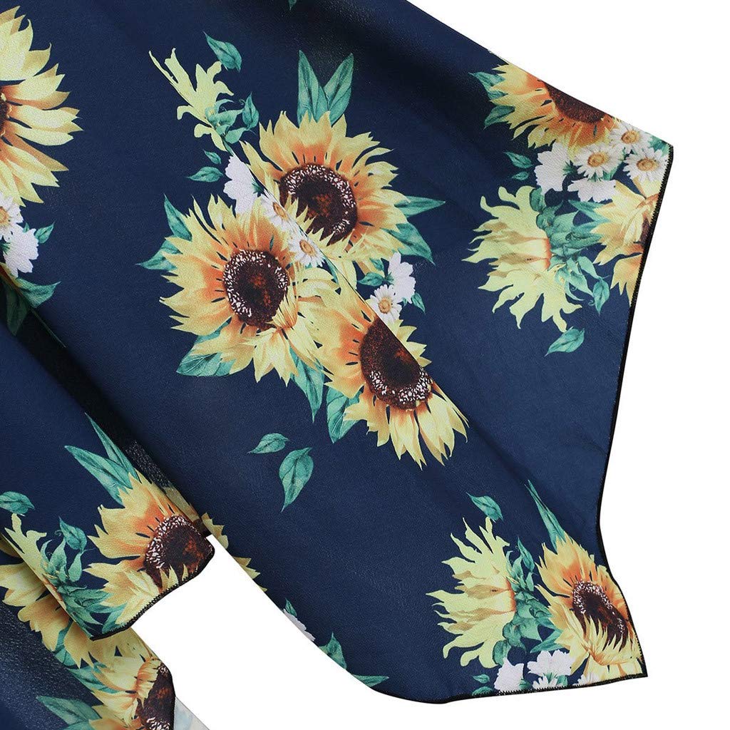 iQKA Women's Sunflower Print Mini Dress - Plus Size Asymmetric Camis Summer Beach Dress for Vacation, Pool Party & Casual Outings