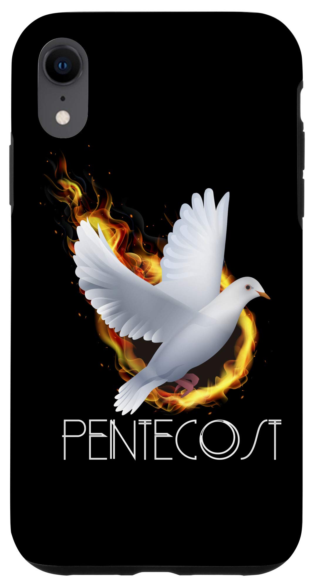 iPhone XR Pentecost Doves Tongues of Fire Flame Acts Holy Spirit Gifts Case - Perfect for Christian Believers, Bible Study, and Worship Services
