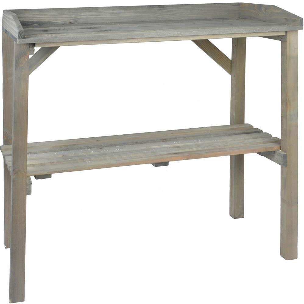 Esschert Design NG75 Heavy Duty Wooden Garden Work Bench - Sturdy Outdoor Workstation for Gardening, DIY Projects, and Home Improvement