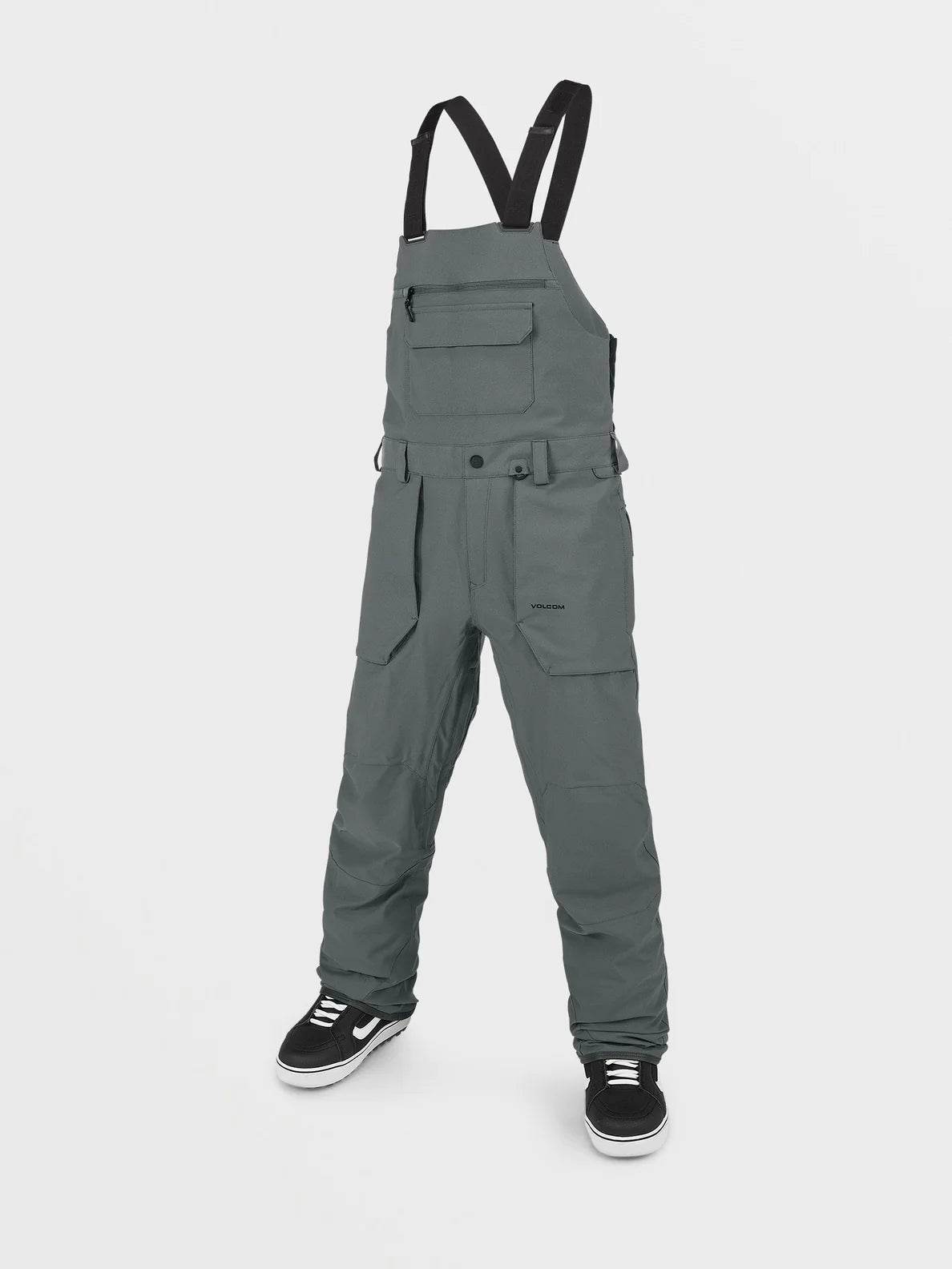 Volcom Roan Bib Overall - Charcoal Denim Overalls for Men & Women | Durable Workwear & Casual Style for Outdoor Activities & Farming