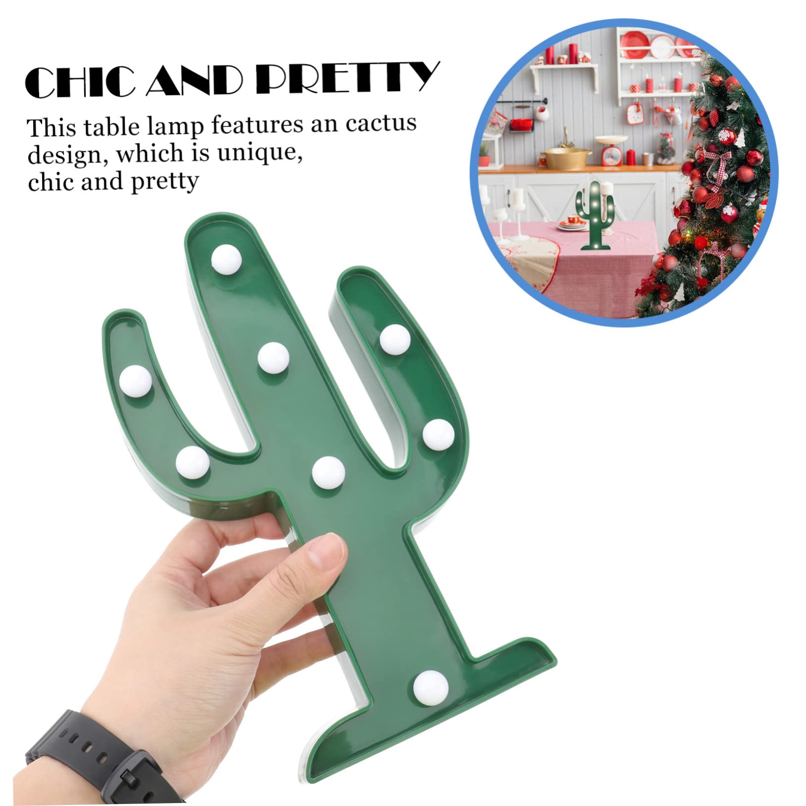 2Pcs LED Cactus Night Light - Modern PVC Decorative Lamp for Bedroom, Kids Room, Nursery - Perfect Gift for Christmas, Valentine's Day, Birthday - Creates Cozy Ambiance for Nighttime Reading & Relaxation