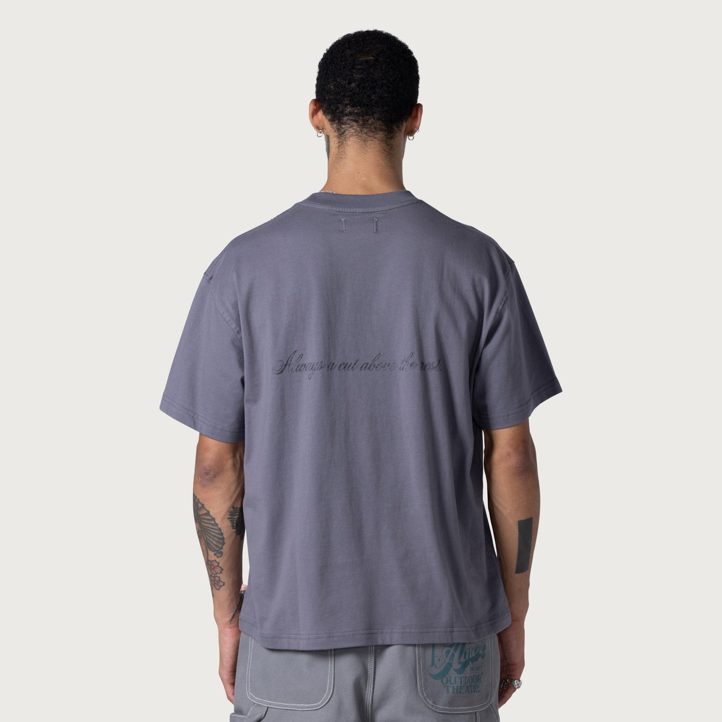 Honor The Gift Barbershop T-Shirt - Grey Cotton Tee for Men - Perfect for Barber Shops, Salons & Casual Wear