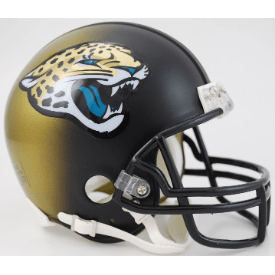 Jacksonville Jaguars Dual Color Riddell Mini Helmet - Officially Licensed NFL Collectible for Fans, Display & Home Decor - Perfect for Sports Memorabilia Collections, Man Cave, or Office Decor
