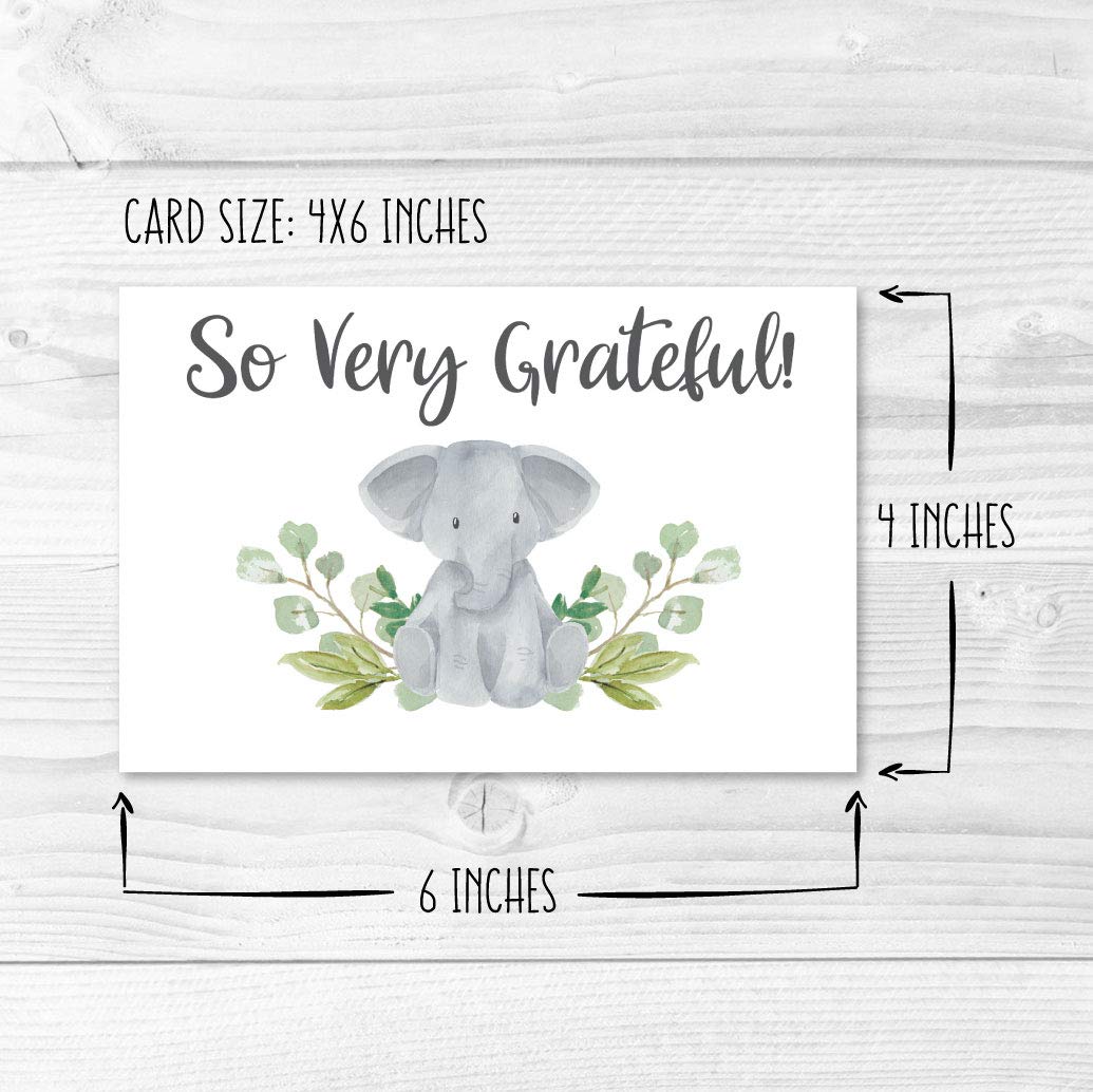 Hadley Designs 24 Elephant Baby Shower Thank You Cards with Envelopes - Cute Baby Shower Thank You Notes for Boys & Girls - Perfect for Baby Showers, Birth Announcements, and Newborn Gifts