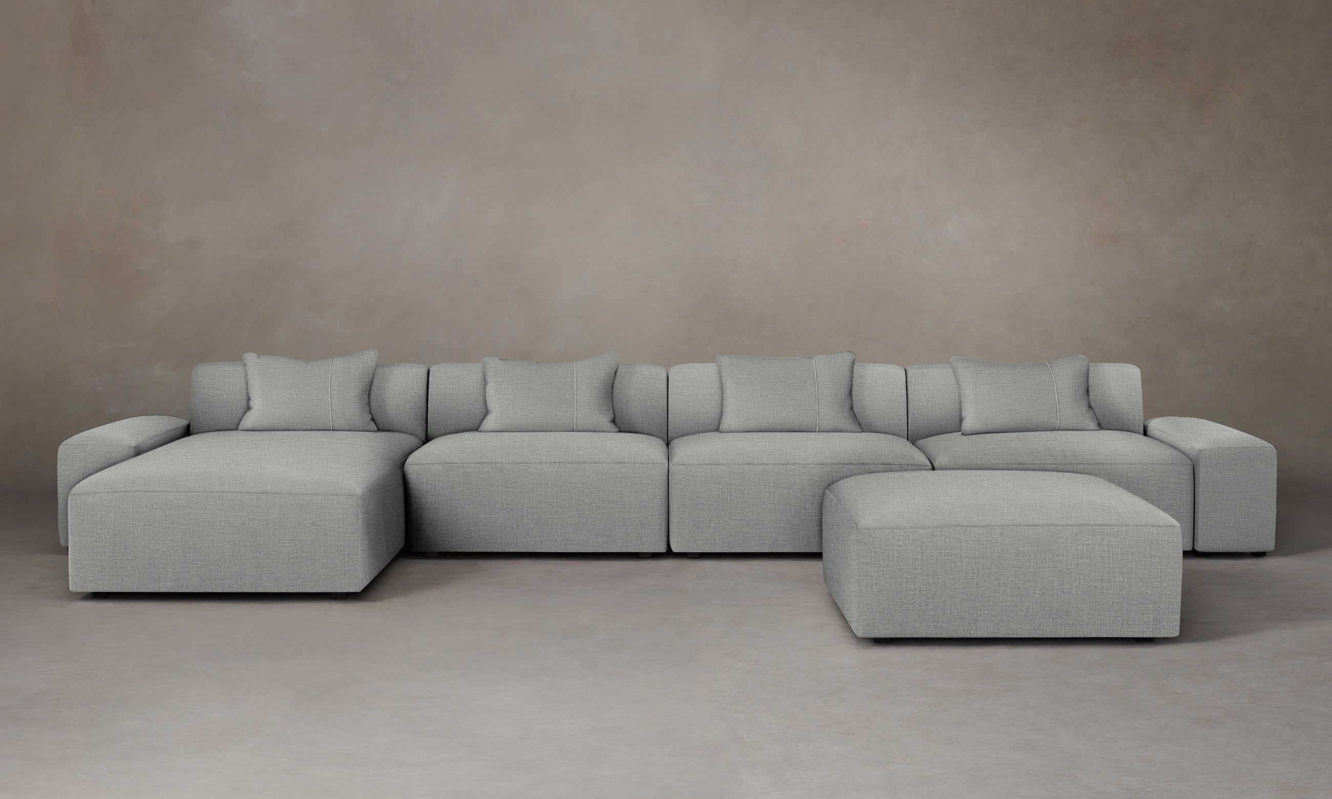Breuer Modular Sectional Sofa - Performance Woven Chenille Fabric, Water & Stain Resistant - Perfect for Living Room, Family Room or Home Theater