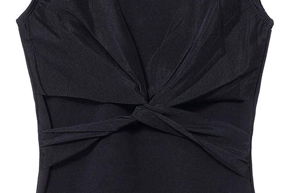 Girls Dance Leotard - Sleeveless Ballet Gymnastics Top with Mesh Cross Front Design | Perfect for Ballet Class, Gymnastics Practice & Dance Performances