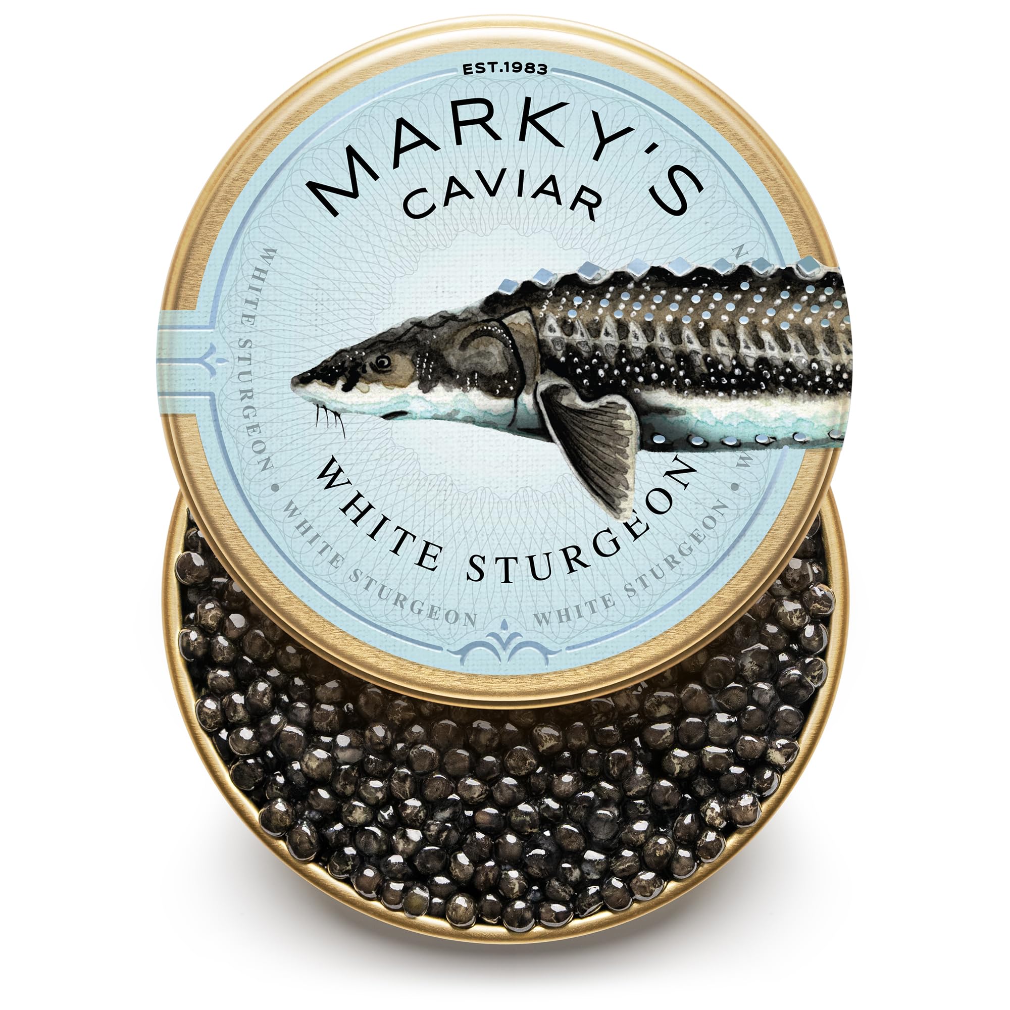 Premium Caviar Gift Set - 4 Varieties (Kaluga, Hackleback, Siberian & White Sturgeon) 0.5oz Each with Serving Accessories - Perfect for Gourmet Gifts, Special Occasions & Luxury Dining Experiences