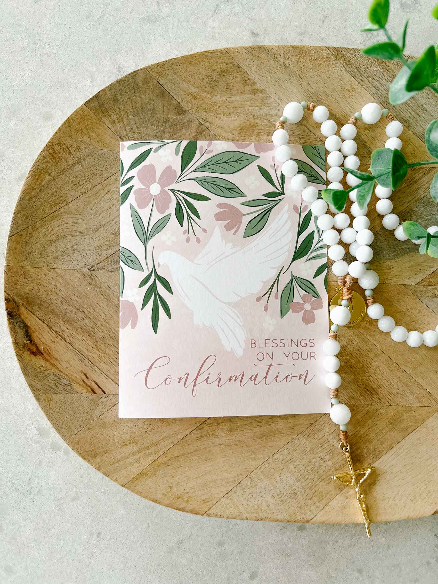 Elegant Blush Confirmation Greeting Card - Perfect for Religious Ceremonies, First Communion & Special Occasions