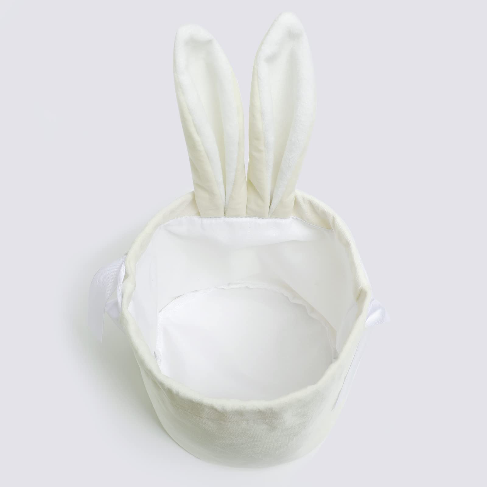 Velvet Easter Bunny Treat Bags - Pastel Cream Drawstring Goodie Bags for Baby Easter Egg Hunt, Party Favors & Gift Giving - Perfect for Easter Celebrations, Baby Showers & Spring Festivities