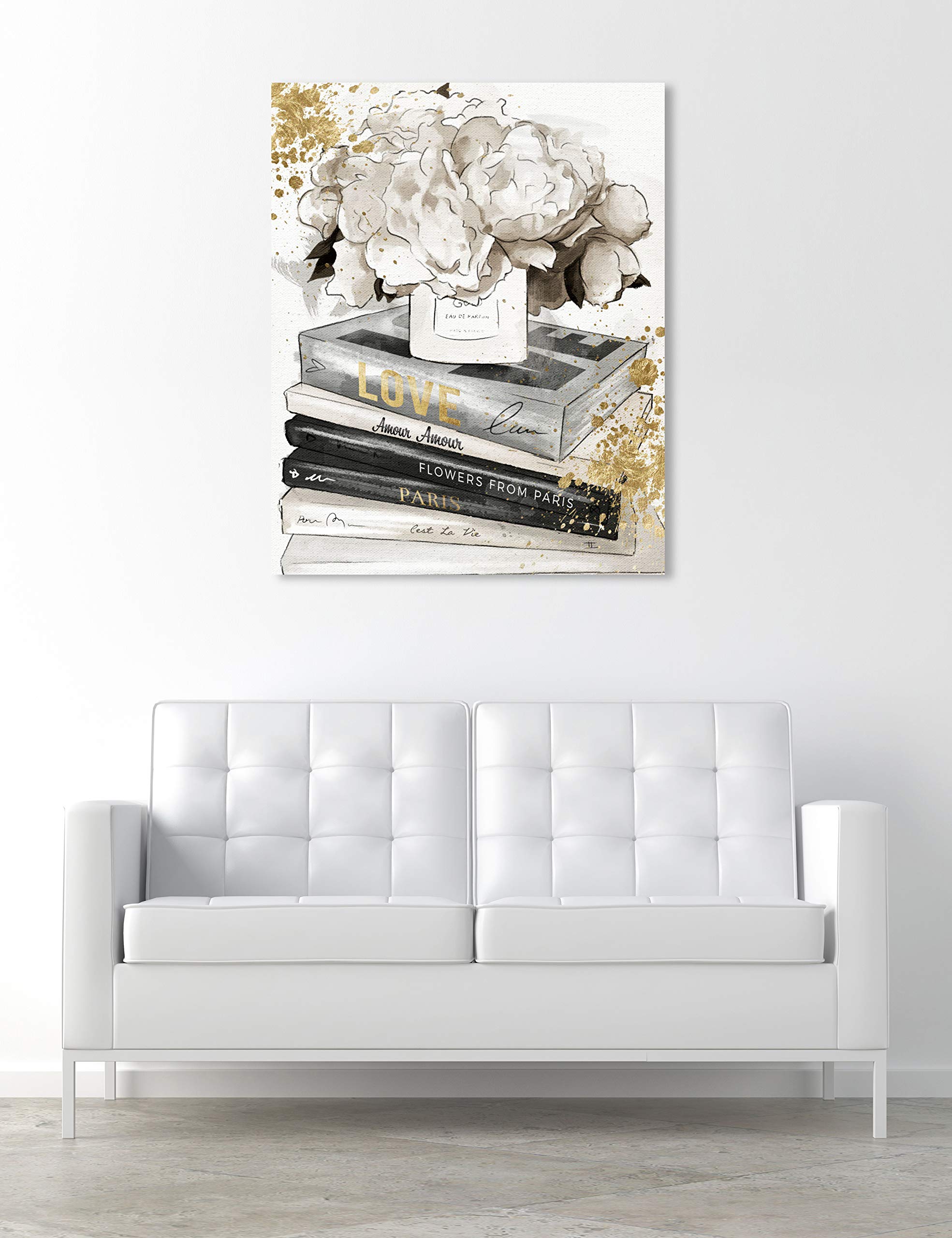 Oliver Gal Artist Co. Fashion & Glam Wall Art Canvas Print - 'Life Style All Day Luxe' Home Decor - 30x36 Inches Gold & Gray - Perfect for Living Room, Bedroom or Office Decor