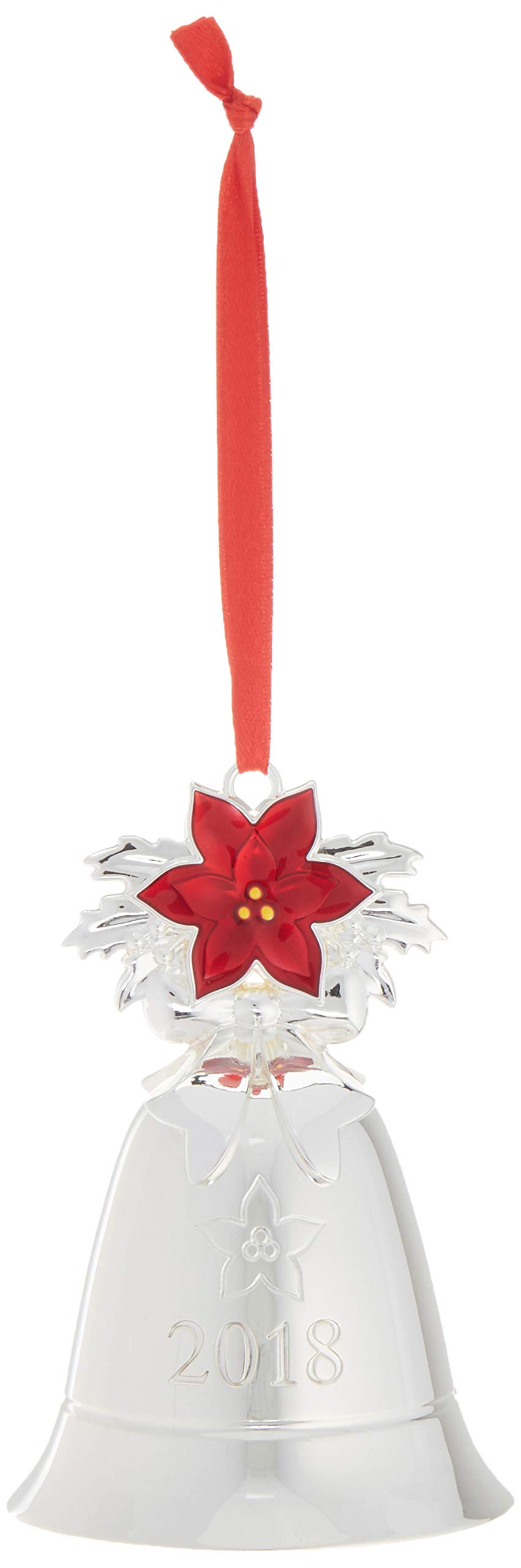 Lenox 2018 Annual Musical Bell - Poinsettia Christmas Holiday Collectible | Handcrafted Porcelain Ornament with Festive Melody | Perfect for Tree Decor, Gift Giving & Holiday Home Décor