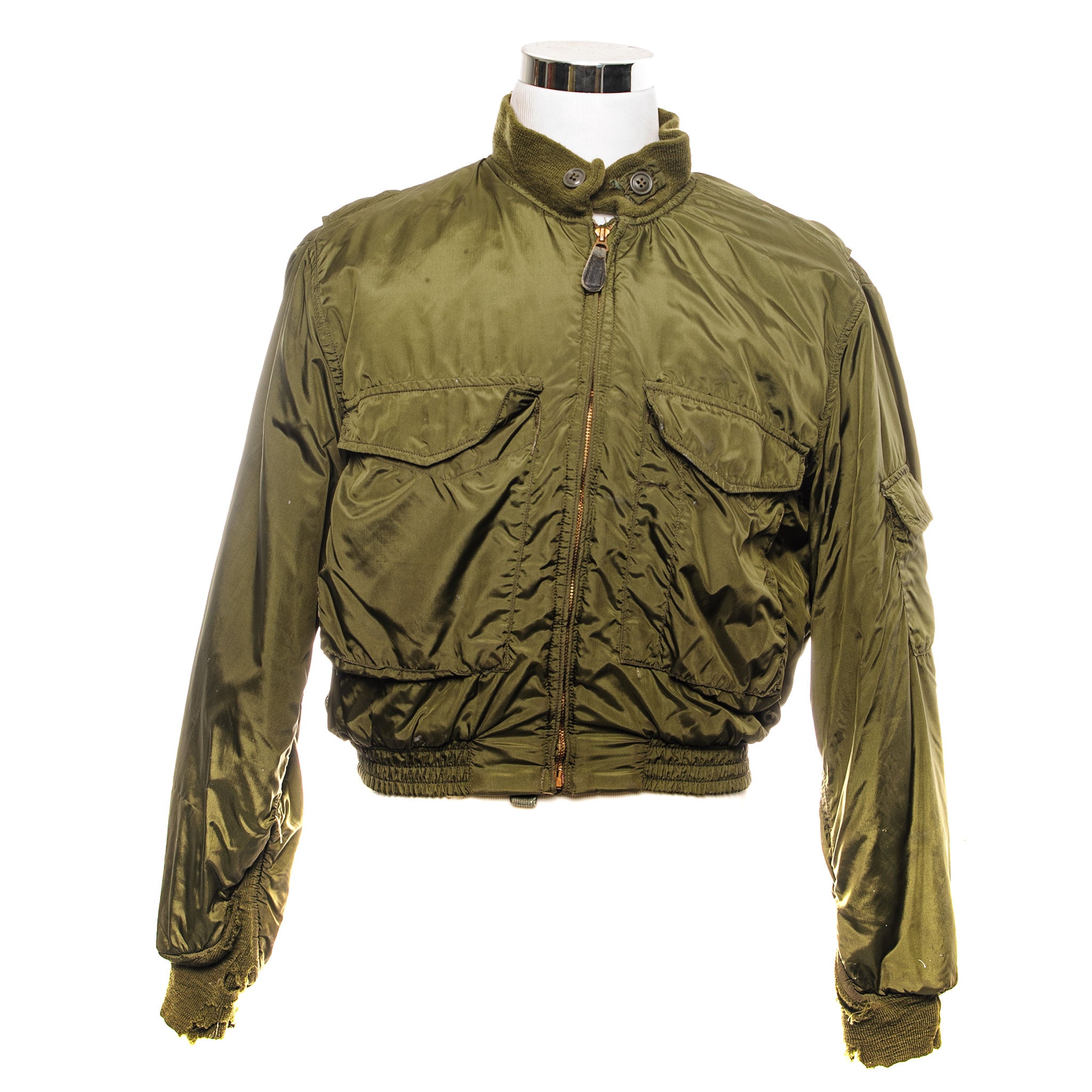 Vintage US Navy Flight Jacket 1973 Vietnam War Bomber Jacket Size 44R - Authentic Military Aviator Coat for Collectors & History Enthusiasts