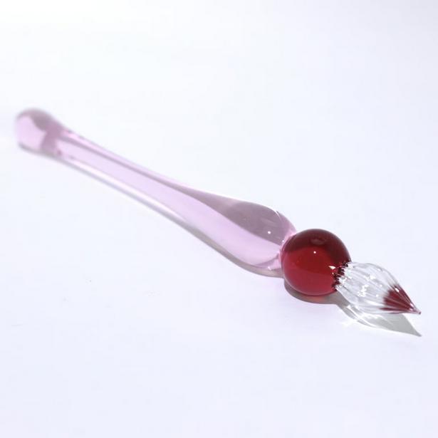 Japanese Glass Dip Pen - Short Pink Calligraphy Pen for Handwriting & Art, Perfect Gift for Writers, Artists & Stationery Lovers - Ideal for Lettering, Journaling & Creative Writing