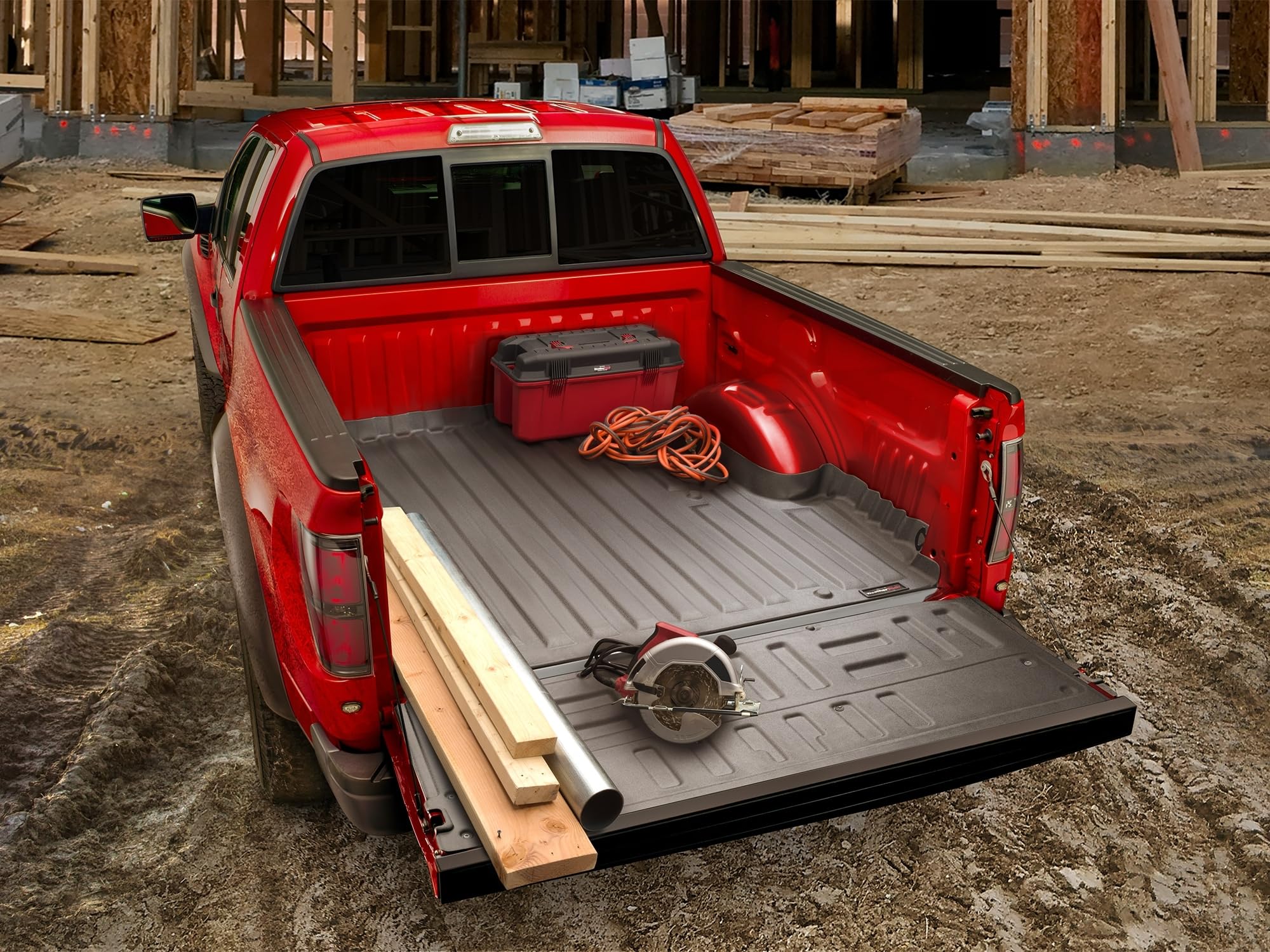 WeatherTech TechLiner Truck Bed Liner for Toyota Tundra Short Bed (36611) - Durable Black Bed Protector for Hauling & Outdoor Adventures